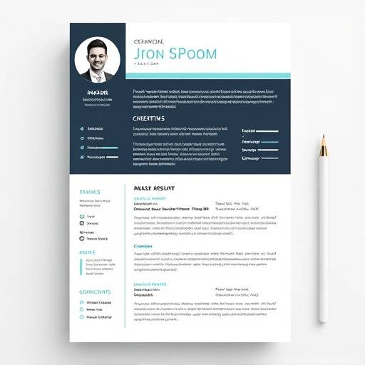 Close-up of a well-structured and professionally designed resume highlighting key skills and experience.
